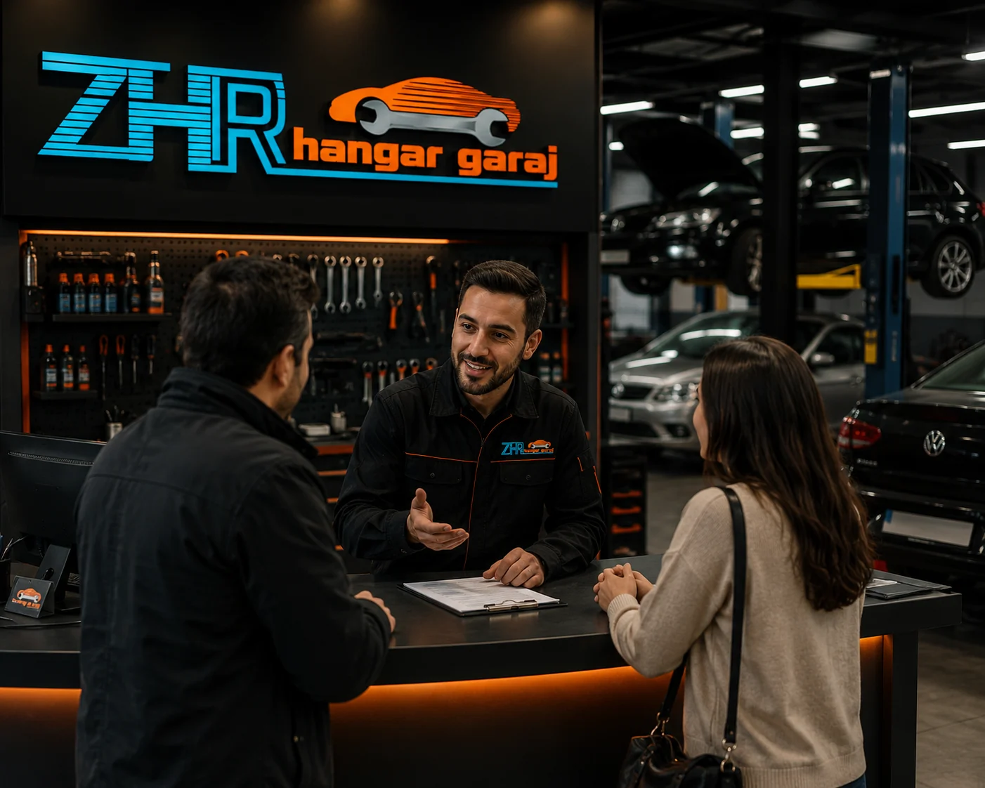 ZHR Hangar Garaj teknisyeni araca müdahale ederken